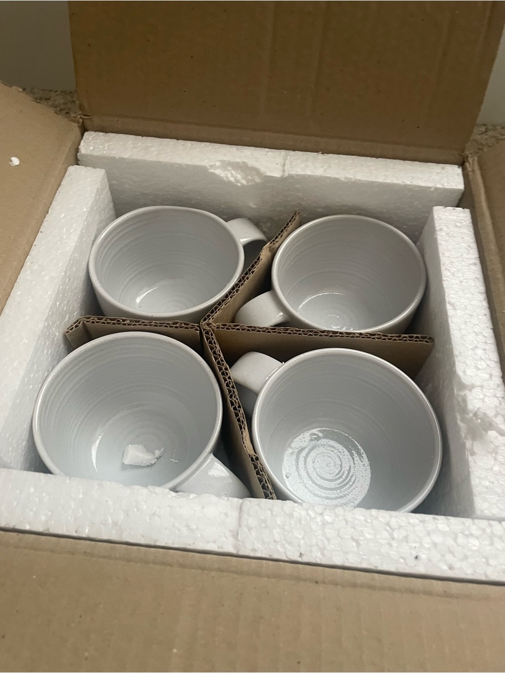 Pottery Barn White Ceramic Mugs - Set of 4